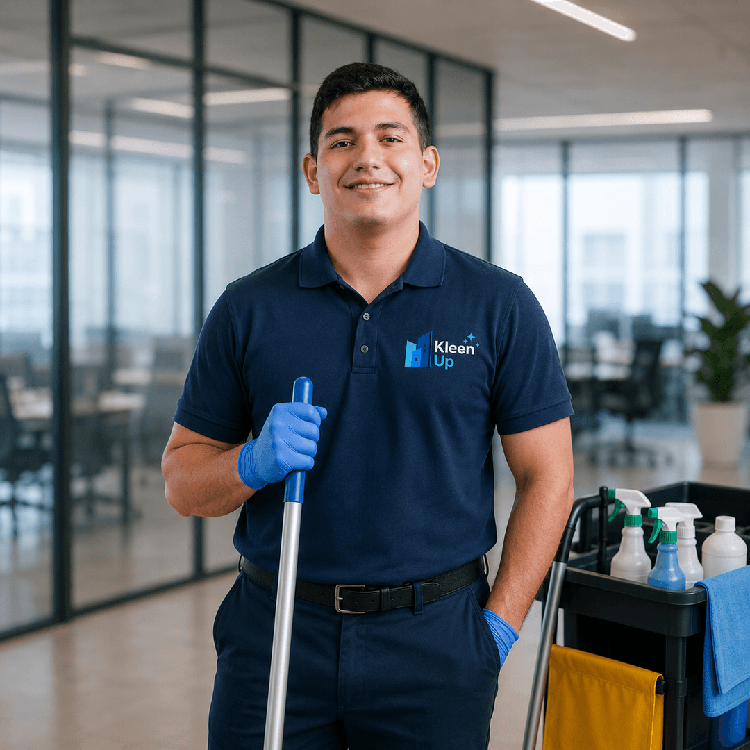 Kleen Up Solutions commercial cleaner in a professional office